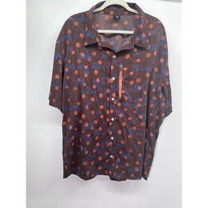 REI Co-op Short Sleeve Button Down Mens XXL Geometric Outodor Hiking Shirt